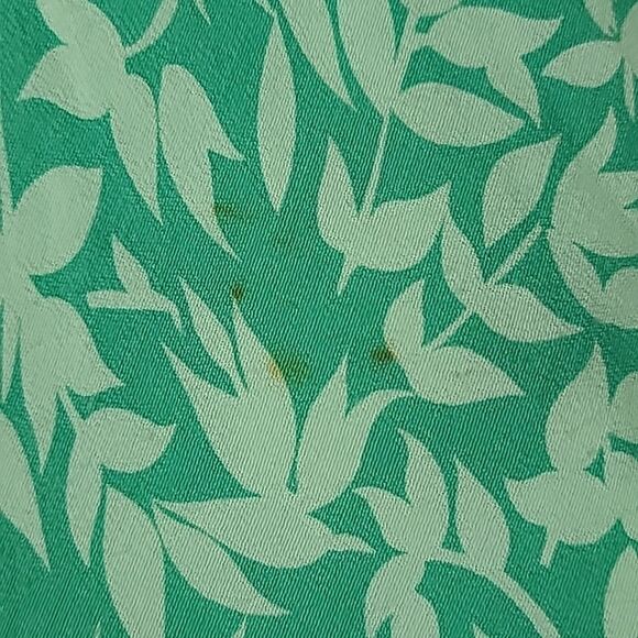LOFT Sundress 2P Mint Green Shoulder Tie Leaf Print Sleeveless A-line F&F Dress - Picture 7 of 9